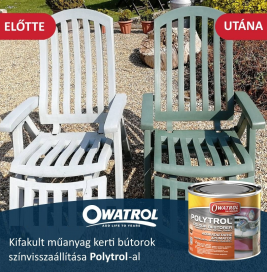 Kerti műanyagszékek felújítása Polytrol segítségével