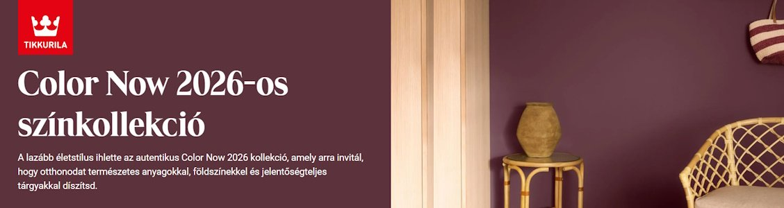 Tikkurila Color Now 2026 színkollekció